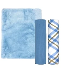 Baby Boys and Girls Faux Fur 3 Piece Blanket Gift Set