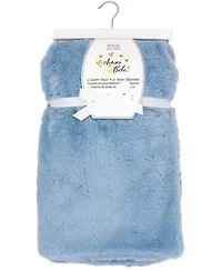 Baby Boys and Girls Faux Fur 3 Piece Blanket Gift Set