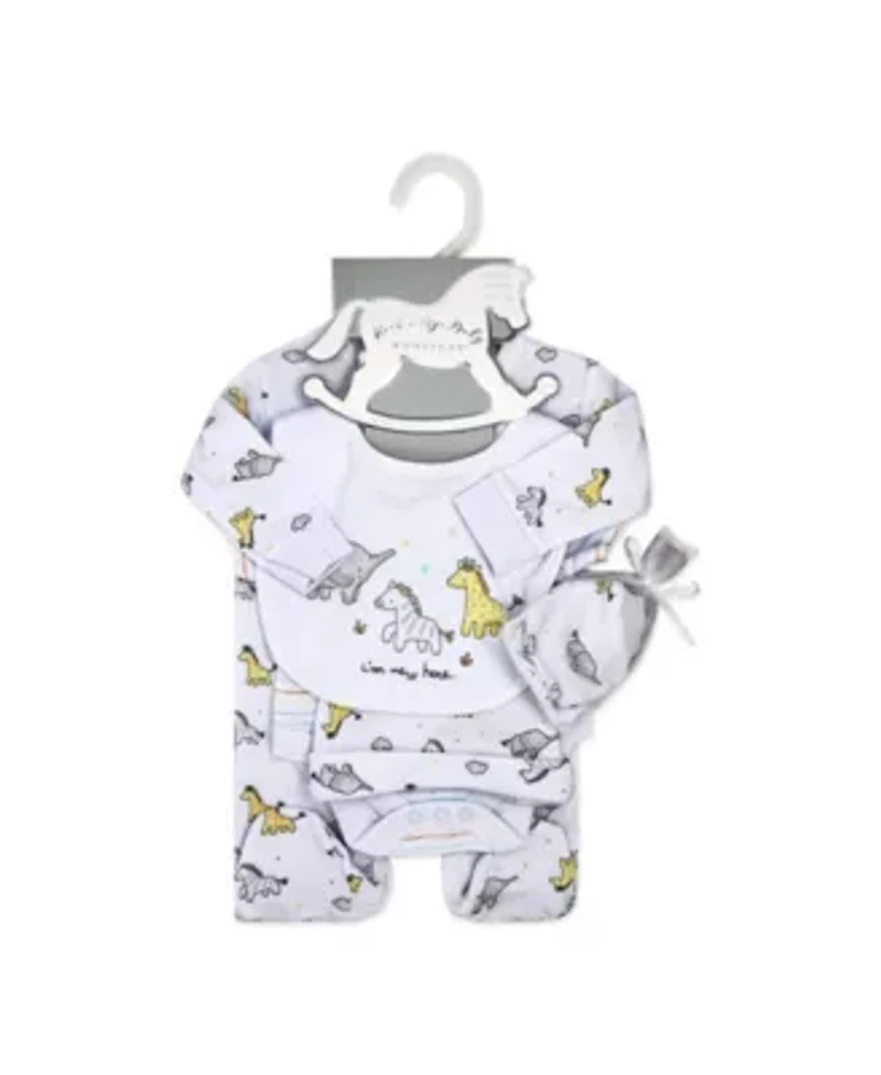 Baby Boys and Girls Zoo 5 Piece Layette Gift Set