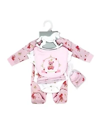 Baby Girls Princess Bear 5 Piece Layette Gift Set