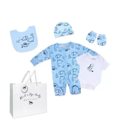 Baby Boys Dinosaur 5 Piece Layette Gift Set