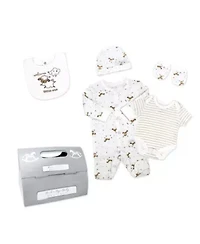 Baby Boys and Girls Lamb 5 Piece Layette Gift Set