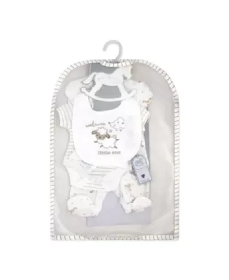 Baby Boys and Girls Lamb 5 Piece Layette Gift Set