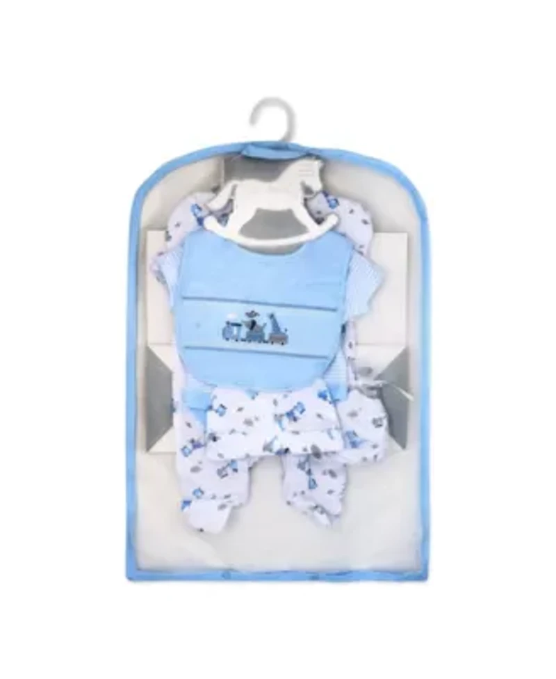 Baby Boys Train 5 Piece Layette Gift Set