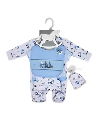 Baby Boys Train 5 Piece Layette Gift Set