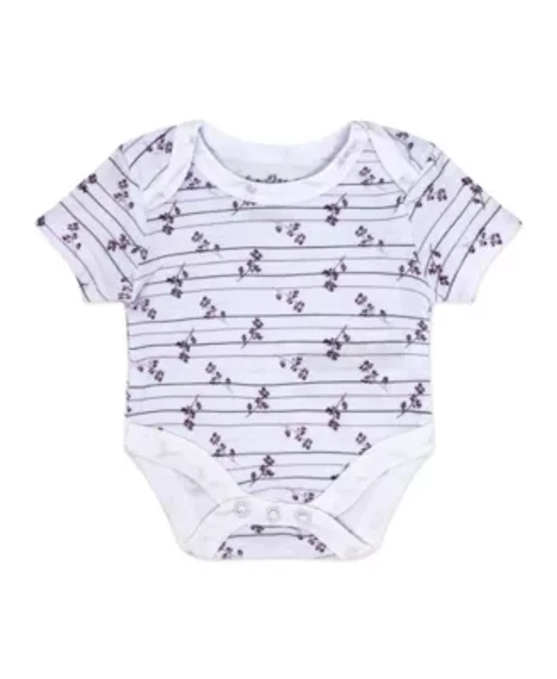 Baby Girls Purple Flower 5 Piece Layette Gift Set