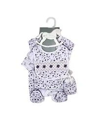 Baby Girls Purple Flower 5 Piece Layette Gift Set