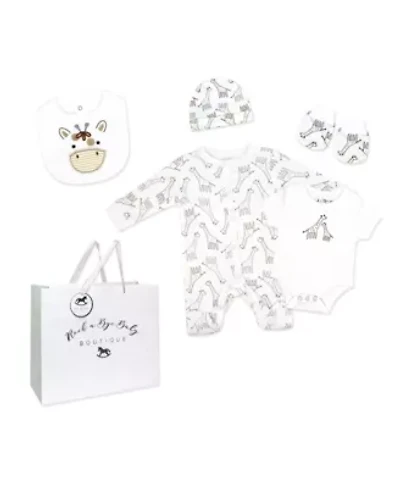 Baby Boys and Girls Giraffe 5 Piece Layette Gift Set