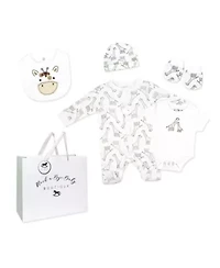 Baby Boys and Girls Giraffe 5 Piece Layette Gift Set