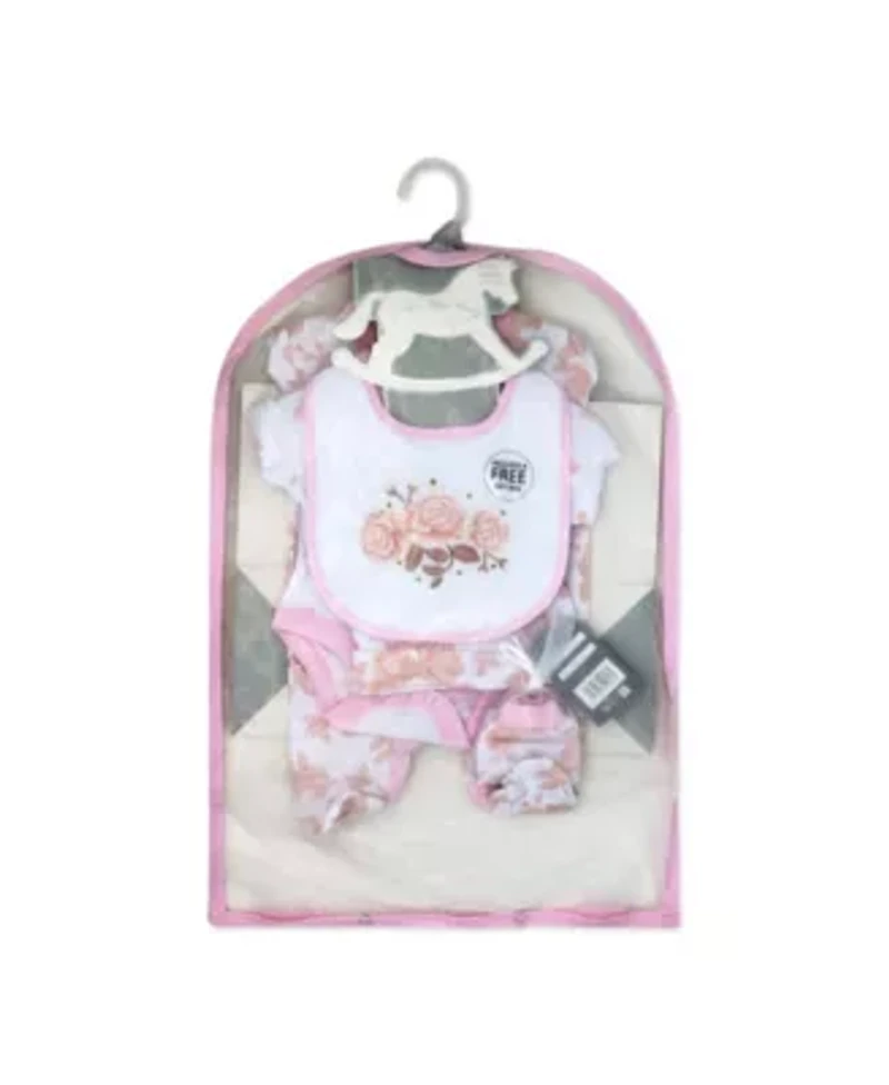 Baby Girls Coral 5 Piece Layette Gift Set