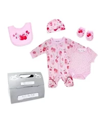Baby Girls Watercolor 5 Piece Layette Gift Set