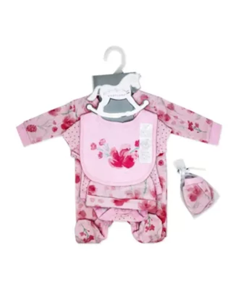 Baby Girls Watercolor 5 Piece Layette Gift Set