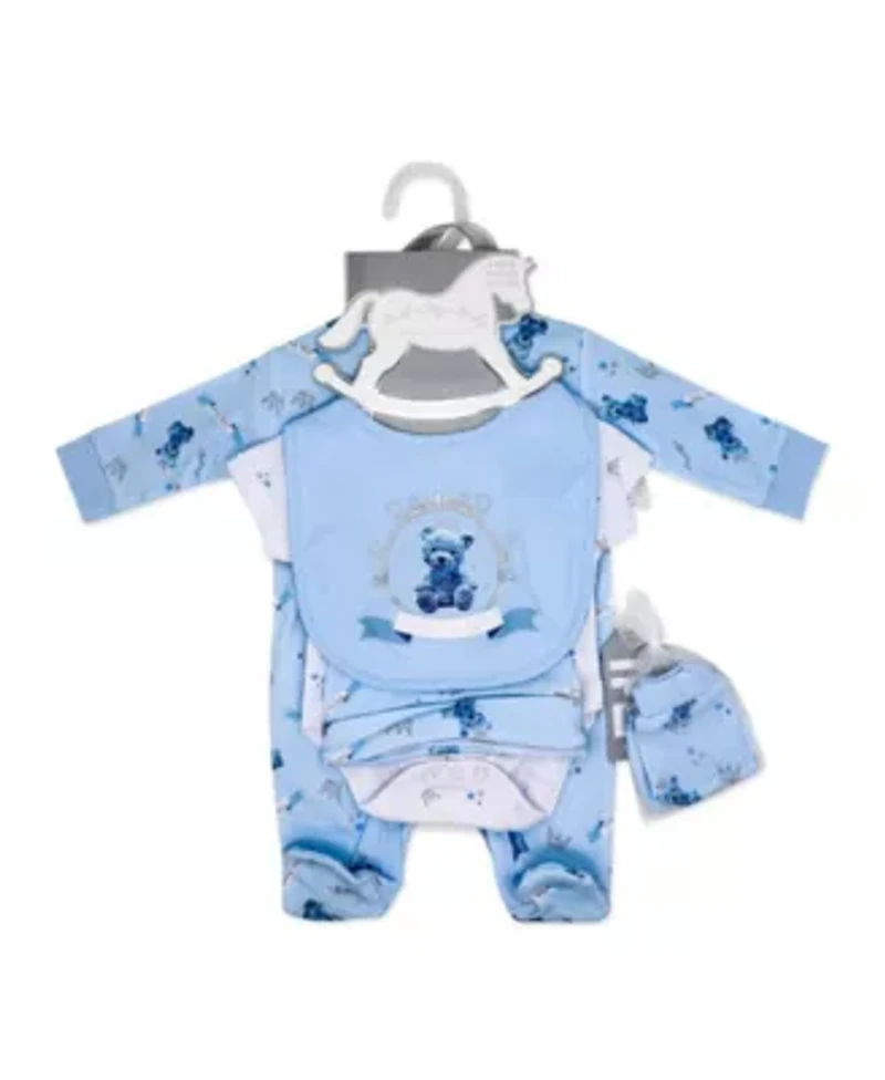 Baby Boys Prince Bear 5 Piece Layette Gift Set