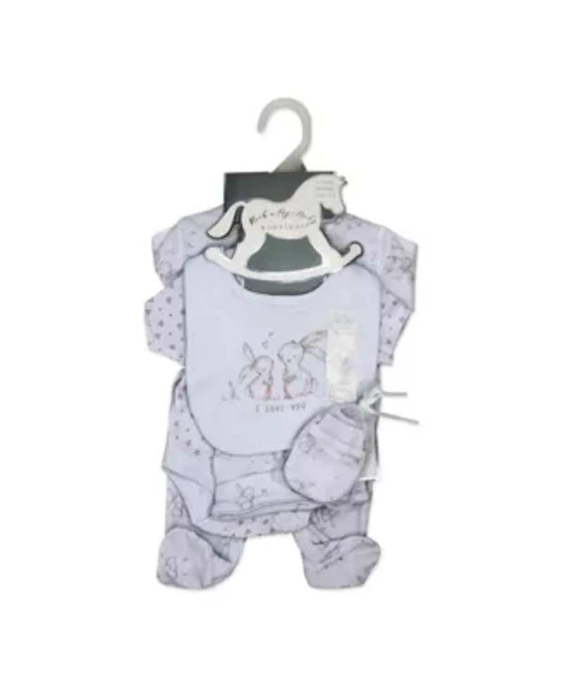 Baby Girls Bunny 5 Piece Layette Gift Set
