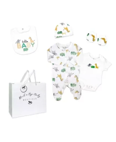 Baby Boys and Girls Hello 5 Piece Layette Gift Set