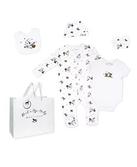 Baby Boys and Girls Stork 5 Piece Layette Gift Set
