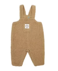 Baby Boys 3 Piece Tan Sherpa Overall Set