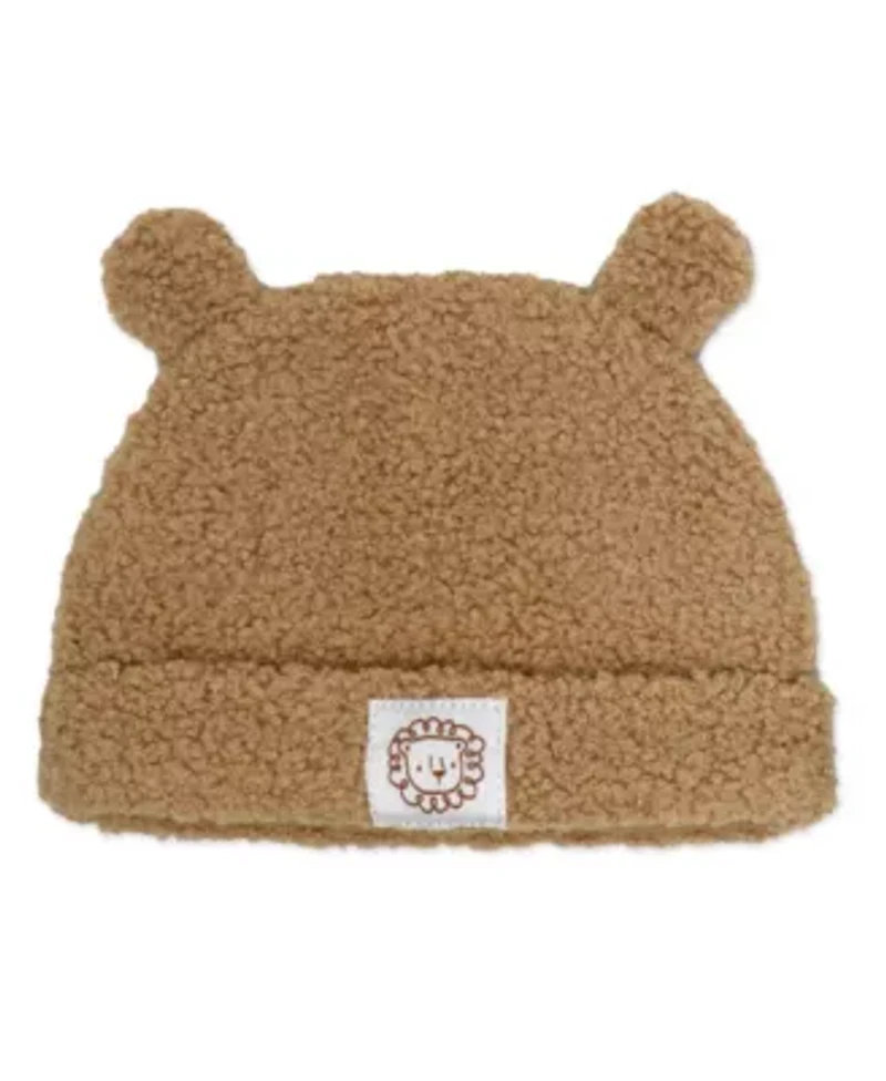 Baby Boys 3 Piece Tan Sherpa Overall Set