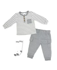 Baby Boys 3 Piece Terry Jogger Set