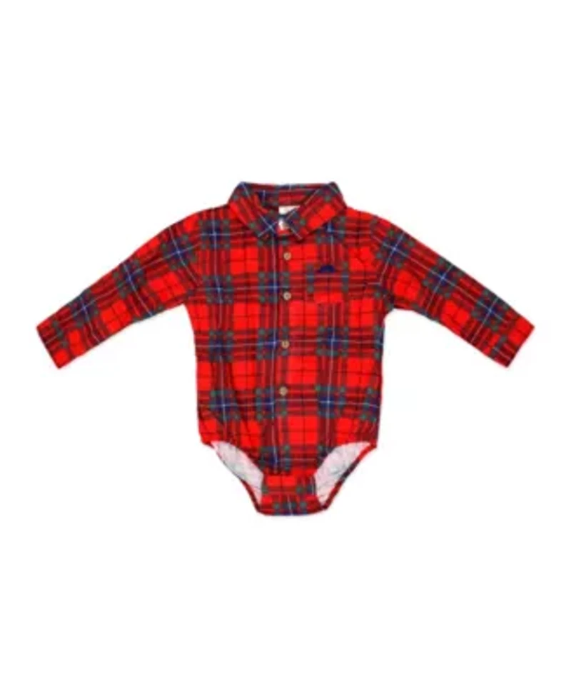 Toddler Boys 4 Piece Red Plaid Suspender and Bowtie Set