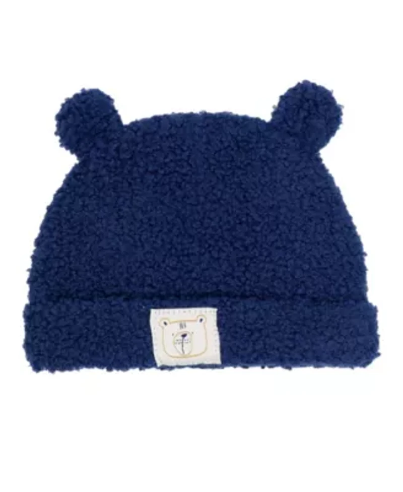 Baby Boys 3 Piece Navy Sherpa Overall Set