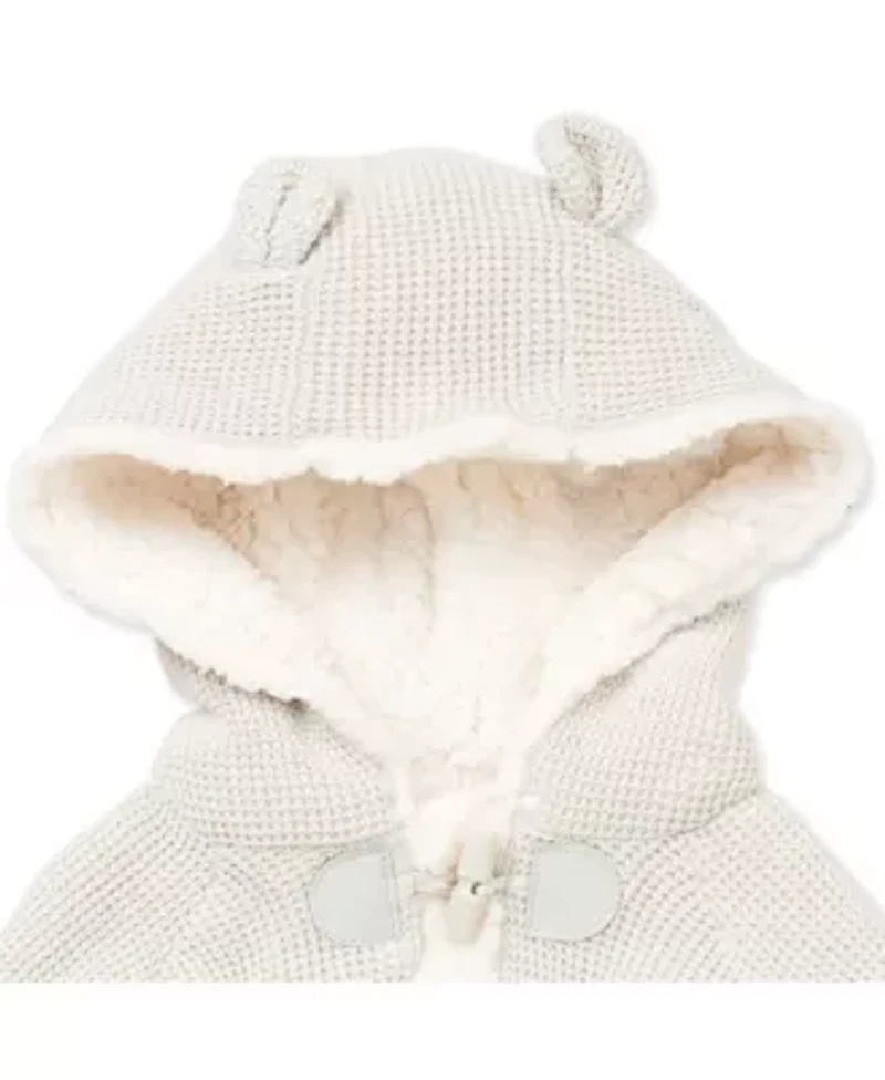 Baby Boys and Girls Cotton Sherpa-Look Jacket