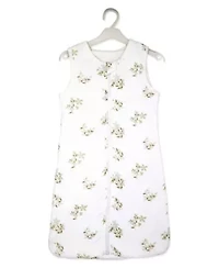 Baby Boys and Girls Cotton Muslin Tan Sprigs Zippered Sleep Sack