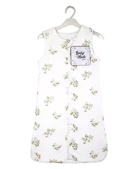 Baby Boys and Girls Cotton Muslin Tan Sprigs Zippered Sleep Sack