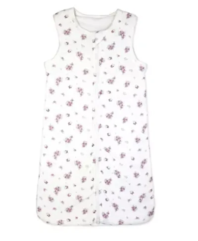 Baby Girls Cotton Muslin Purple Floral Zippered Sleep Sack