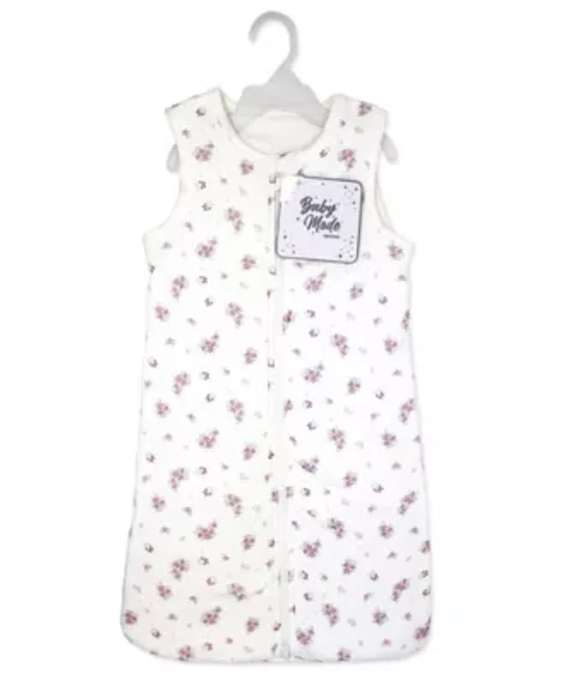 Baby Girls Cotton Muslin Purple Floral Zippered Sleep Sack