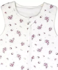 Baby Girls Cotton Muslin Purple Floral Zippered Sleep Sack