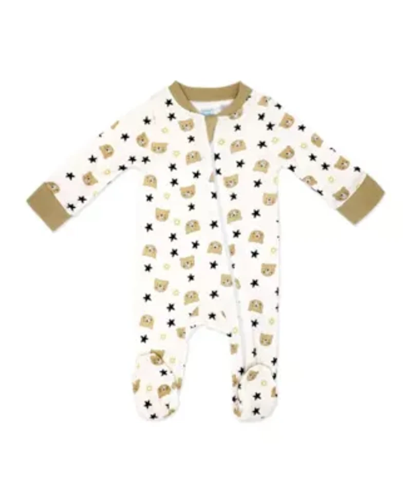 Baby Neutral My Family Loves Me 4 Piece Bodysuit, Pants, Footed Sleeper, and Bib Set