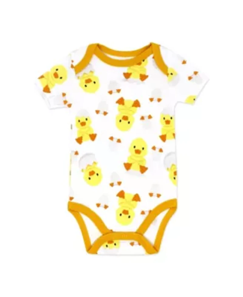 Baby Neutral Recently Hatched 5 Piece Bodysuit, Pants, Bib, and Socks Set
