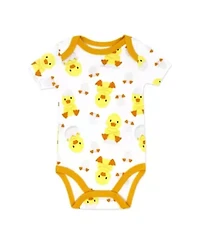 Baby Neutral Recently Hatched 5 Piece Bodysuit, Pants, Bib, and Socks Set