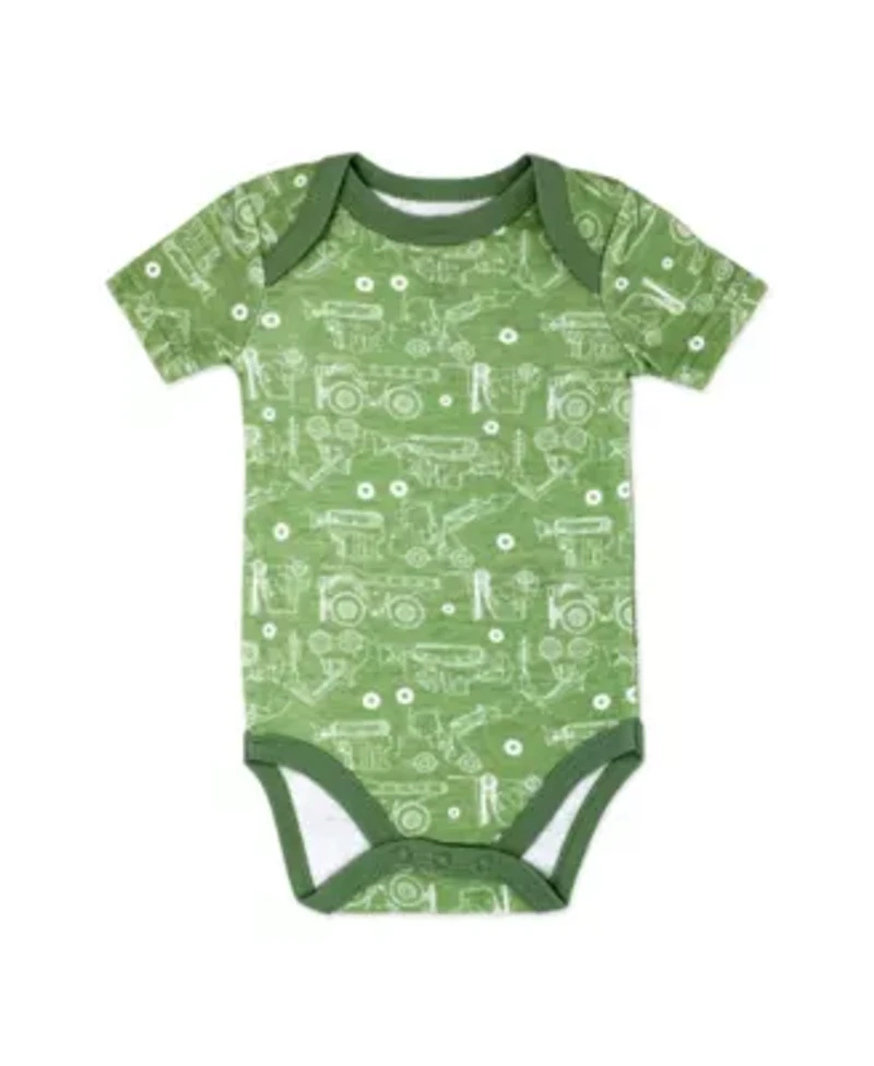 Baby Boys Dirt Magnet Construction 4 Piece Bodysuit, Pants, Footed Sleeper, and Bib Set