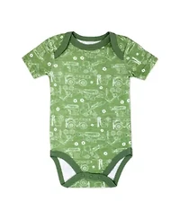Baby Boys Dirt Magnet Construction 4 Piece Bodysuit, Pants, Footed Sleeper, and Bib Set