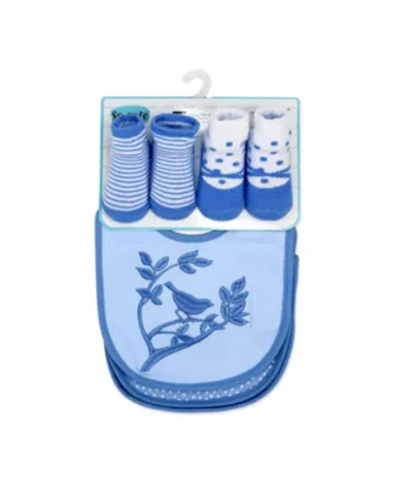 Baby Girls 6 Piece Footed Sleeper, Bibs, and Socks Set