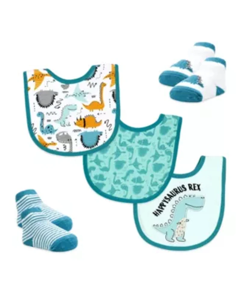 Baby Boys 6 Piece Footed Sleeper, Bibs, and Socks Set