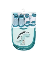 Baby Boys 6 Piece Footed Sleeper, Bibs, and Socks Set