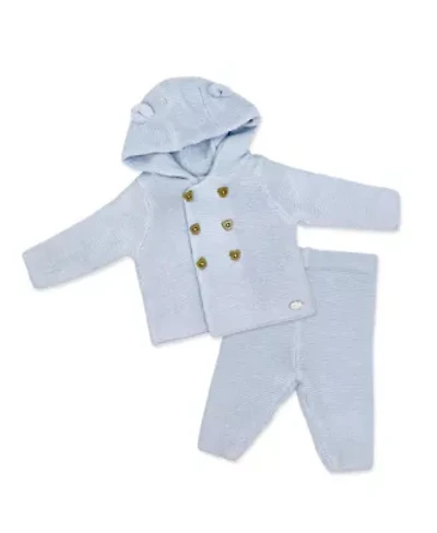 Baby Boys 2 Piece Blue Jacket and Trouser Knitted Set