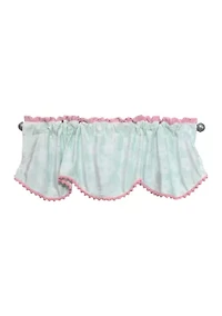 Baby Girls Nursery Aqua and Pink Plush Window Valance