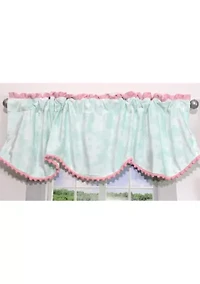 Baby Girls Nursery Aqua and Pink Plush Window Valance
