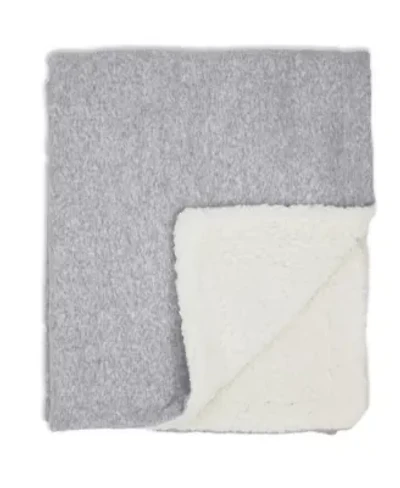Baby Boys and Girls Jersey Knit Blanket with Sherpa, Heather Gray