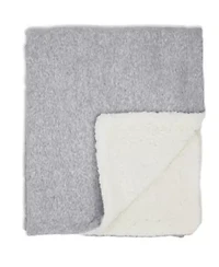 Baby Boys and Girls Jersey Knit Blanket with Sherpa, Heather Gray