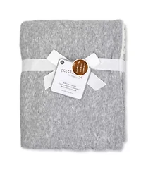 Baby Boys and Girls Jersey Knit Blanket with Sherpa, Heather Gray