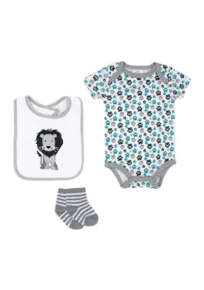 Baby Boys and Girls 3 Piece Box Set, Includes Bodysuit, Bib and Socks