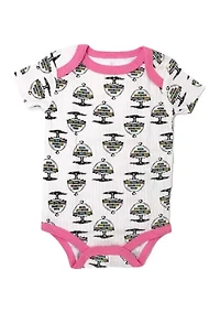 Baby Girls Macaron 4 Piece Box Set, Includes Bodysuit, Pant, Socks and Bib