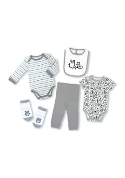 Baby Boys and Girls 5 Piece Woodland Layette