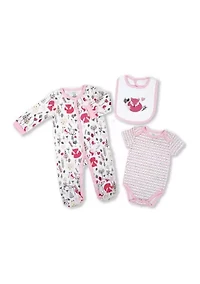 Baby Girls 3 Piece Fox Layette