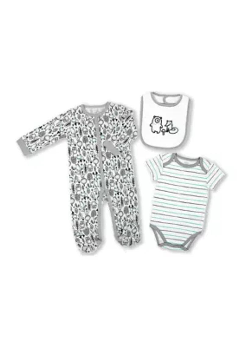 Baby Boys and Girls 3 Piece Woodland Layette